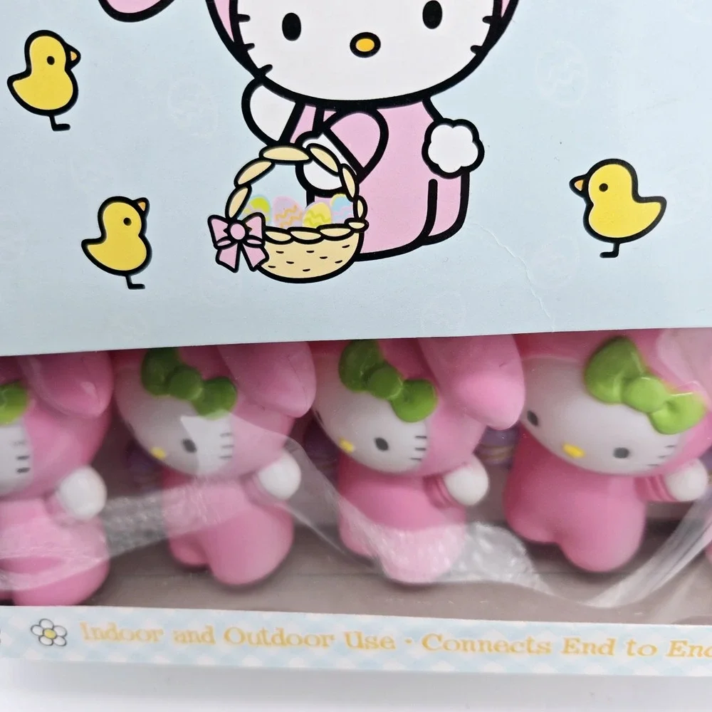 Hello Kitty Sanrio Easter Pink Bunny 10‎ Decorative String Lights RARE Vintage